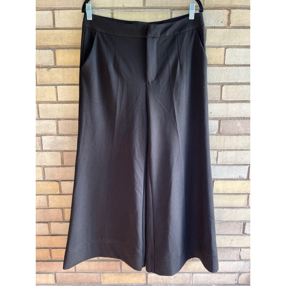 Anewsta Black Wide Leg High Rise Pants Size XL 12 Large NWT Hemmed 26" Inseam